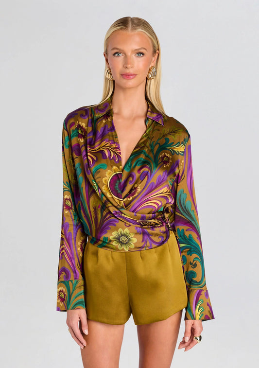 Retrofete - Women - Ochre Ornate Paisley Kourt Blouse