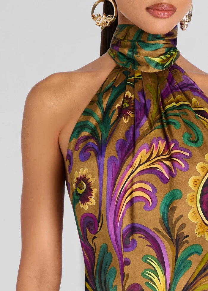 Retrofete - Women - Ochre Ornate Paisley Hugo Dress