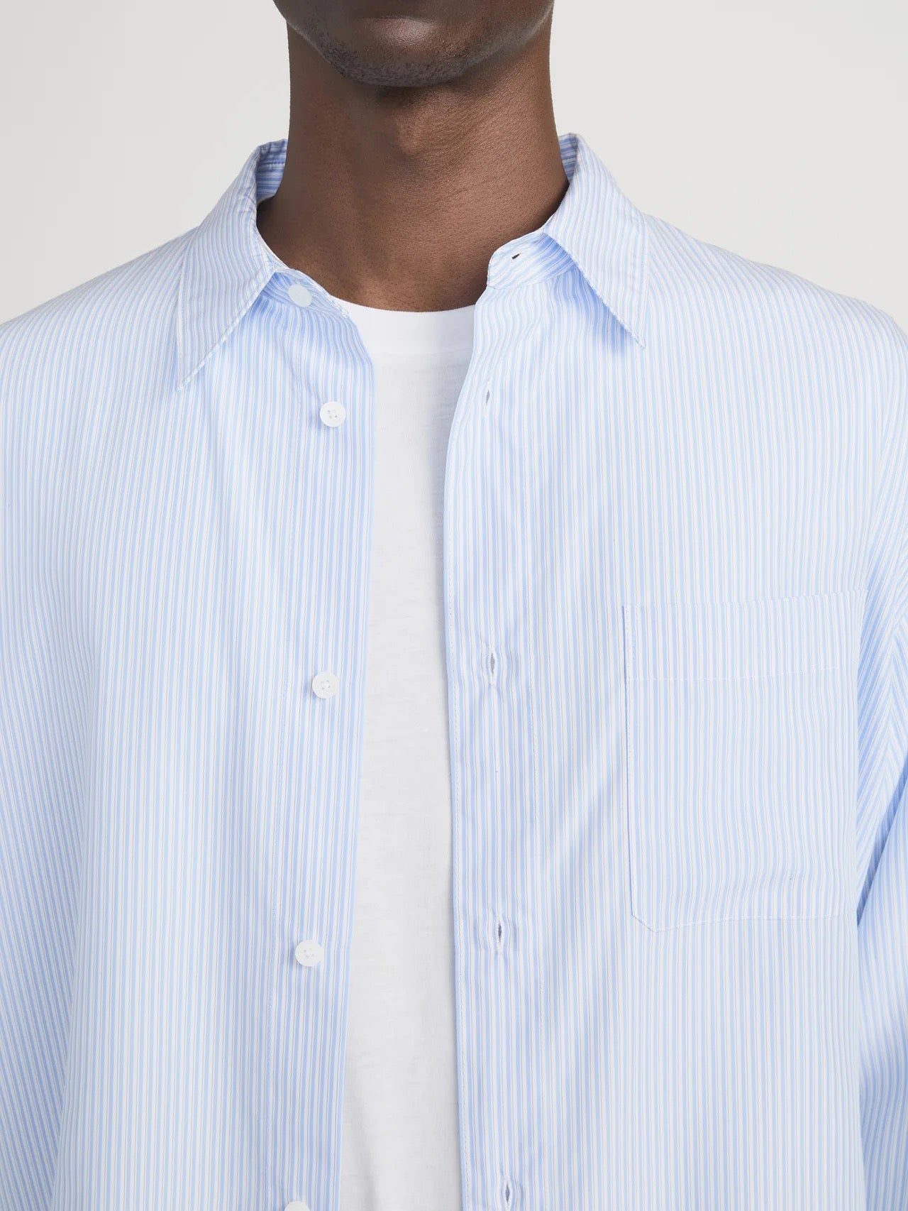 Frame - Men - Blue Stripe Relaxed Shirt