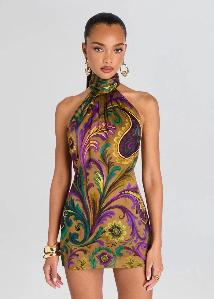 Retrofete - Women - Ochre Ornate Paisley Hugo Dress
