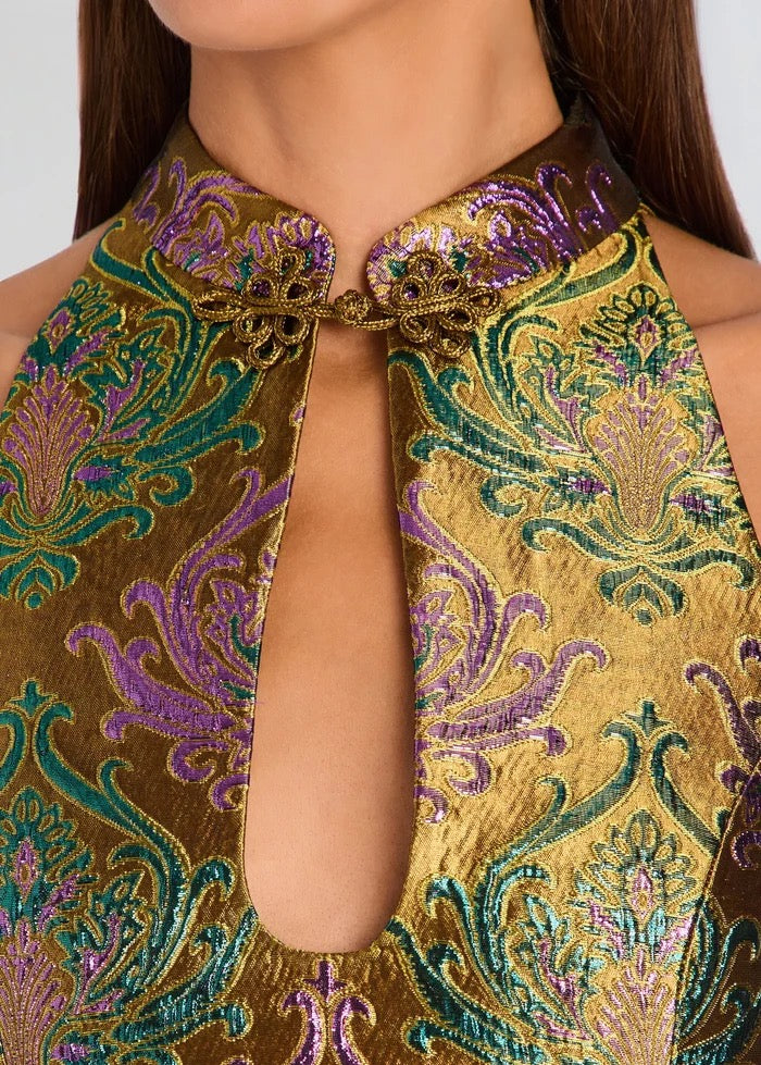 Retrofete - Women - Met Ochre Damask Moreno Brocade Top