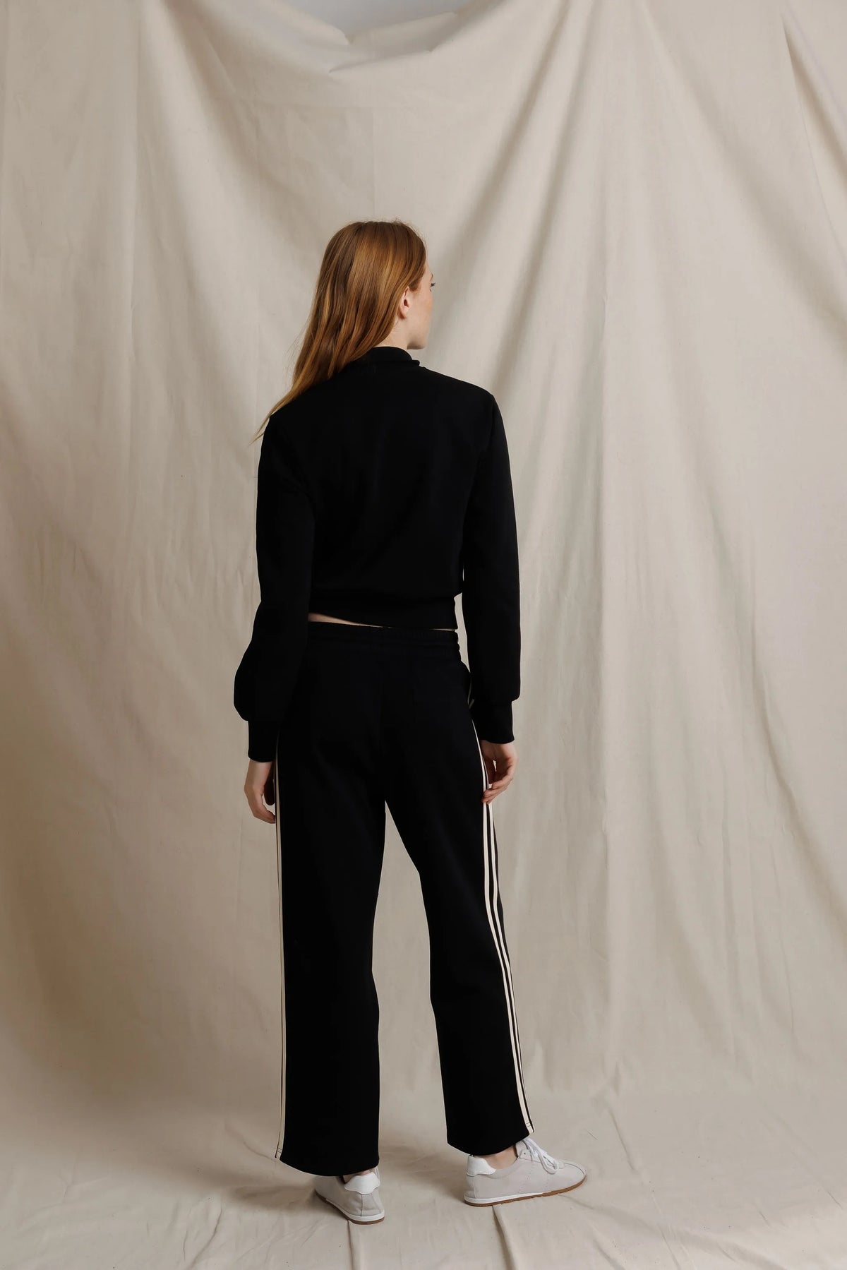 Perfect White Tee - Women - Black Milana Track Jacket