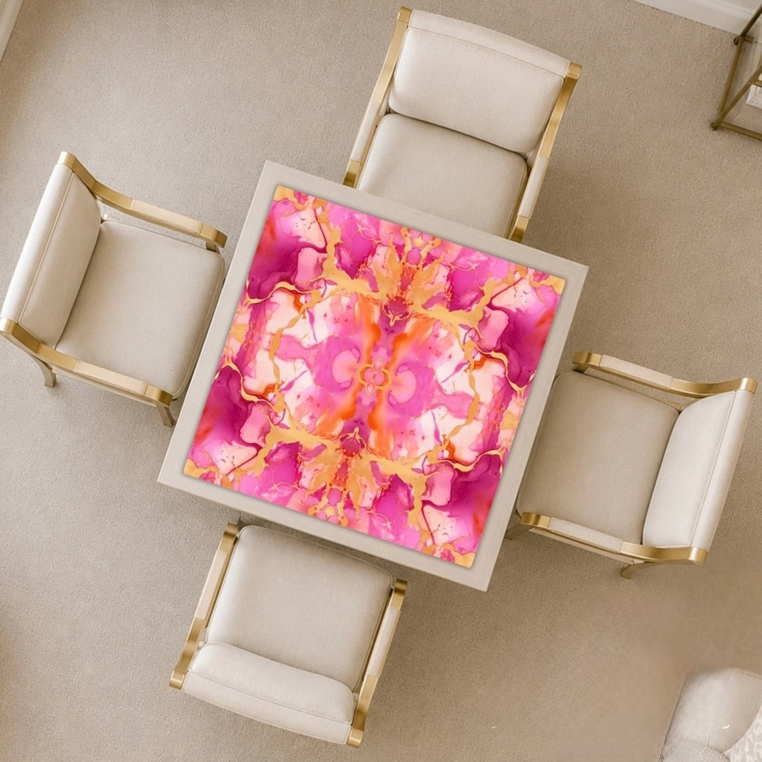 Anders Ruff Design Co -  Golden Pink Mahjong Mat | Grand Marble