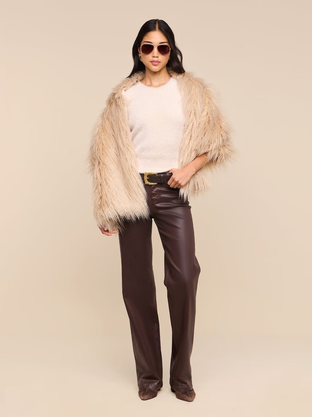L'AGENCE - Women - Biscuit Sabine Faux Fur Scarf