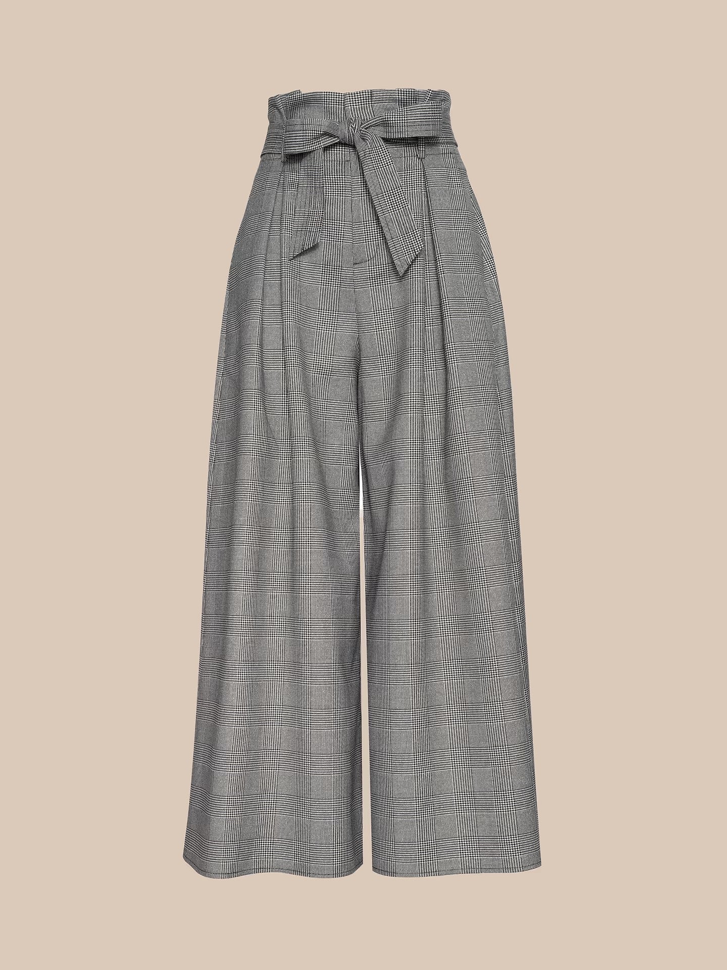L'AGENCE - Women - Beige/Black Glen Plaid Lurex Lowen Pant