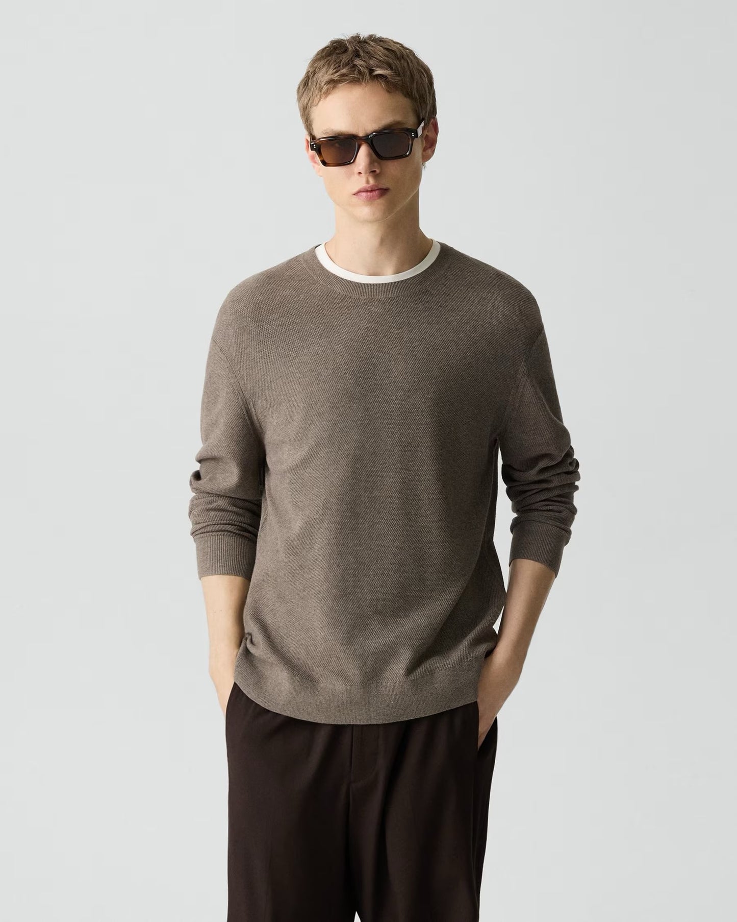 Theory - Men - Riland Crewneck Sweater in Light Bilen