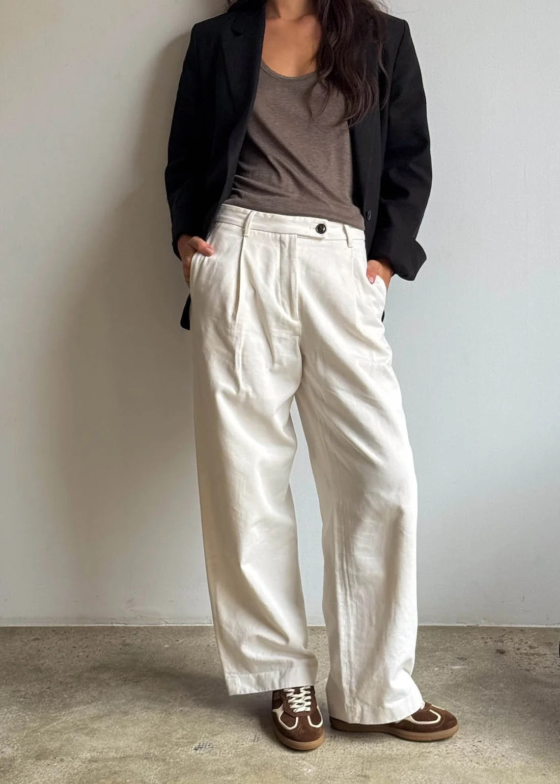 Alohas - Women -  Cocoa & Off White TB.490 Rife Leather Sneakers