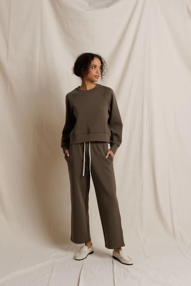 Perfect White Tee - Women - Dark Olive Nell Perform  Sweatshirt