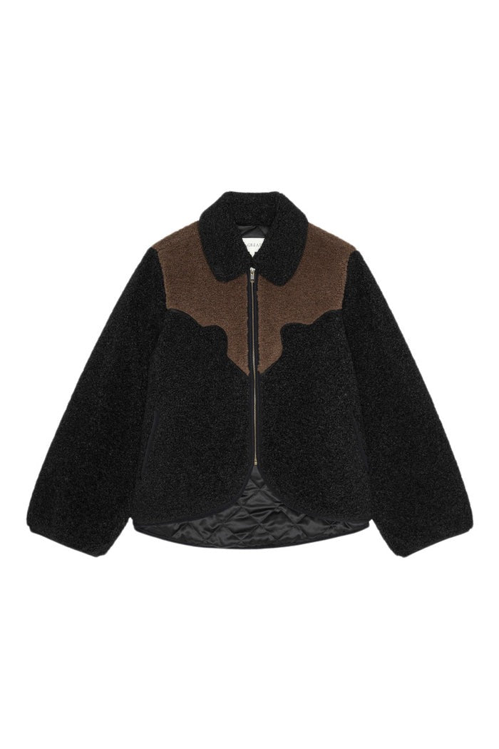 The Great - Women - Black Reversible Western Yoke Pasture Jacket