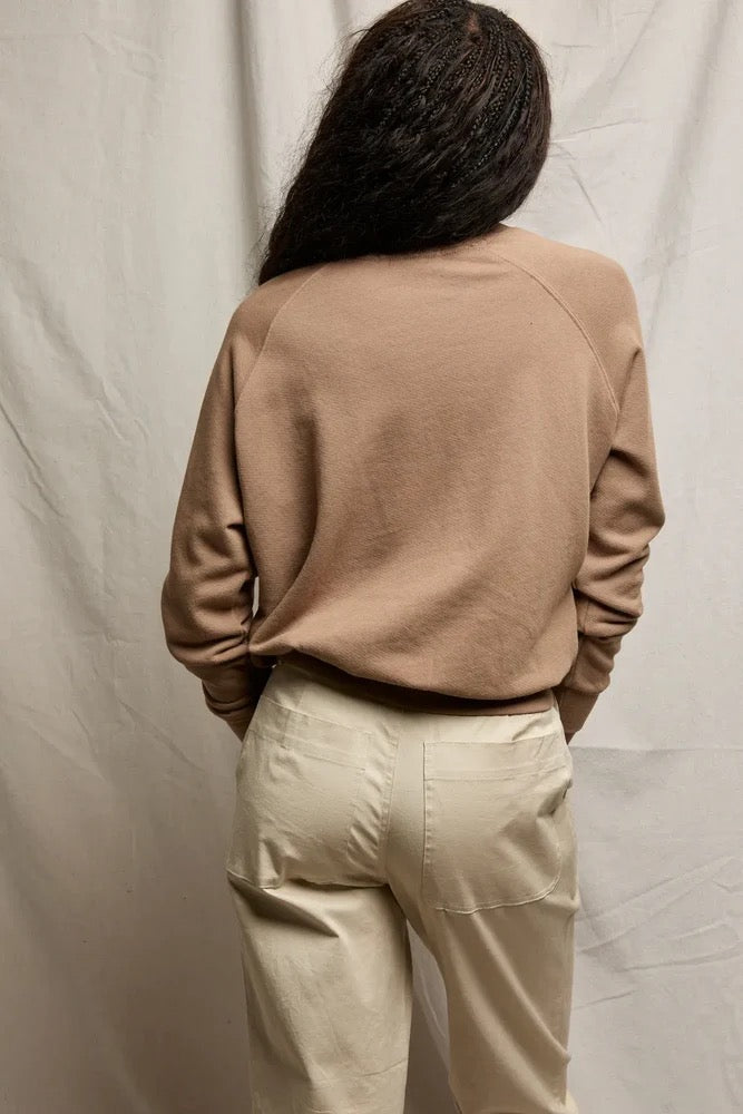 Perfect White Tee -Women- Mocha/Powder Blue Alexi French Terry Sweatshirt