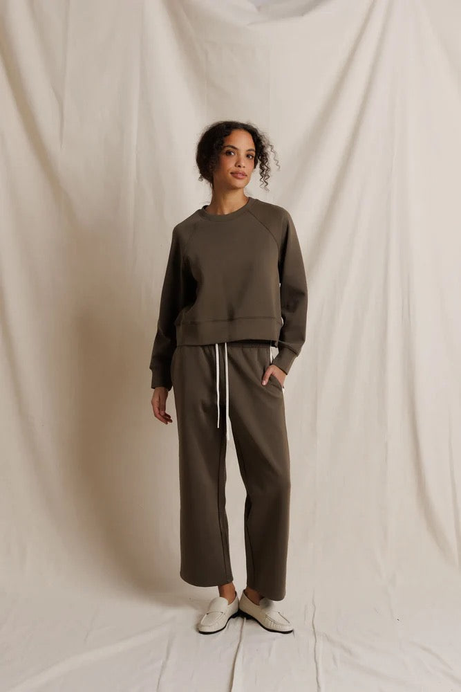 Perfect White Tee - Women - Dark Olive Nell Perform  Sweatshirt
