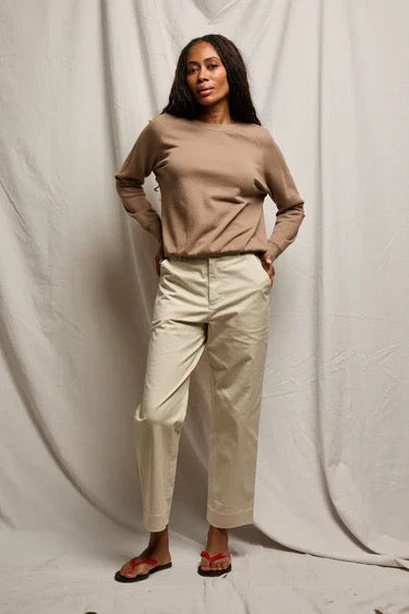 Perfect White Tee -Women- Mocha/Powder Blue Alexi French Terry Sweatshirt