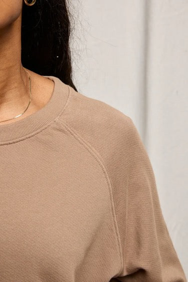 Perfect White Tee -Women- Mocha/Powder Blue Alexi French Terry Sweatshirt