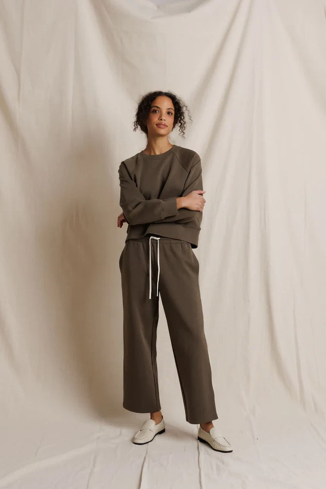 Perfect White Tee - Women - Dark Olive Claud Track Pant