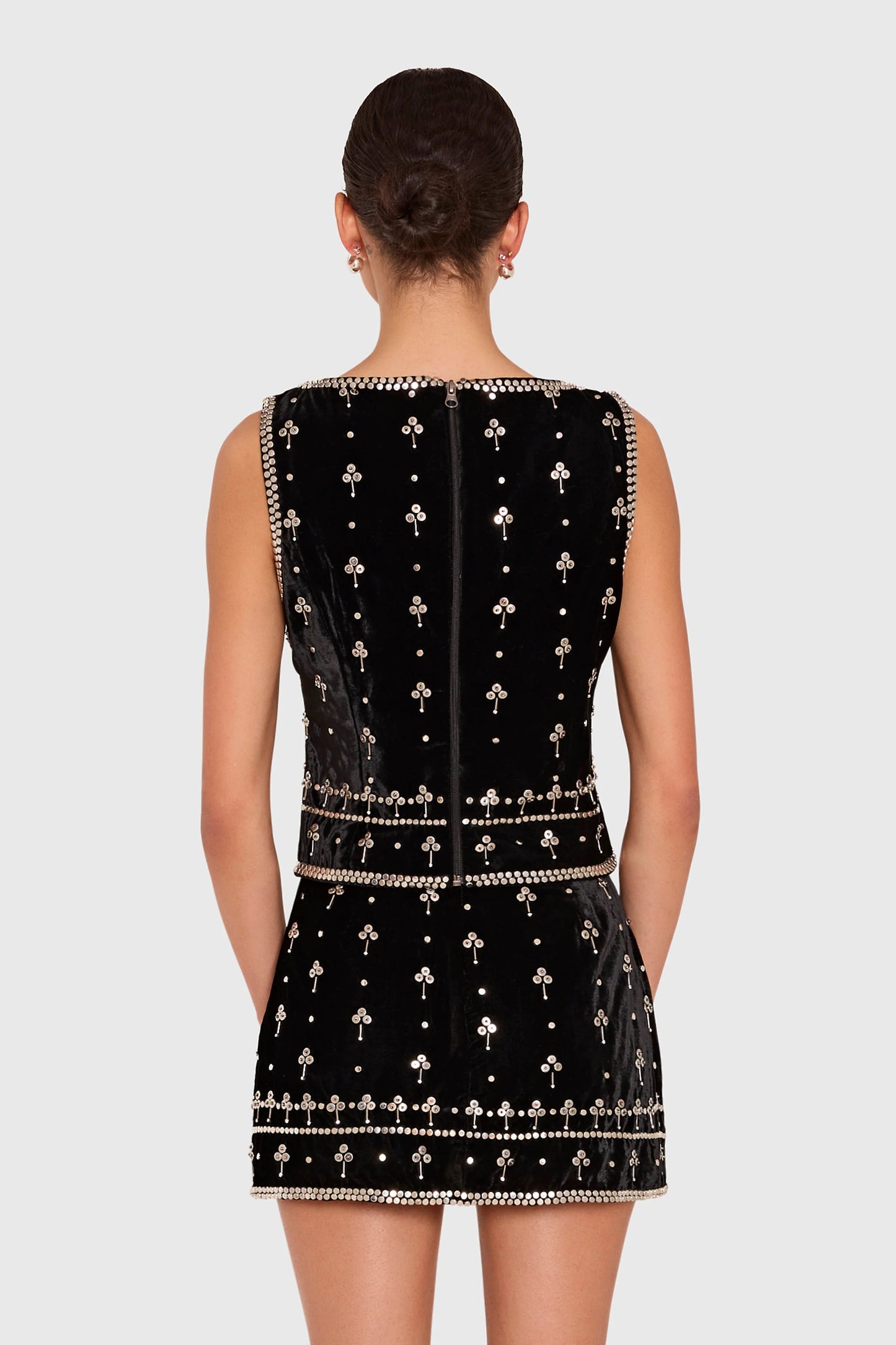 Amanda Uprichard - Women - Black Studded Velvet Ines Top