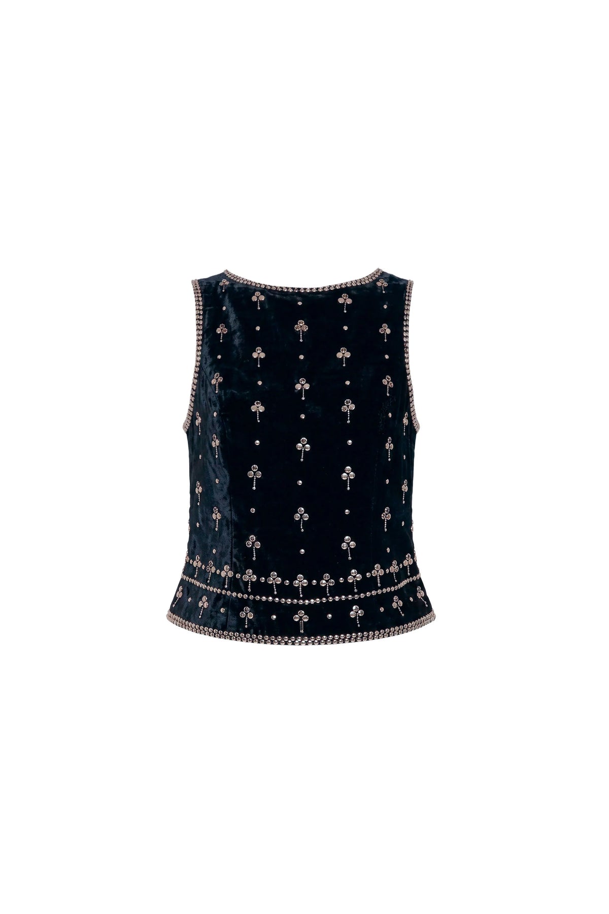 Amanda Uprichard - Women - Black Studded Velvet Ines Top