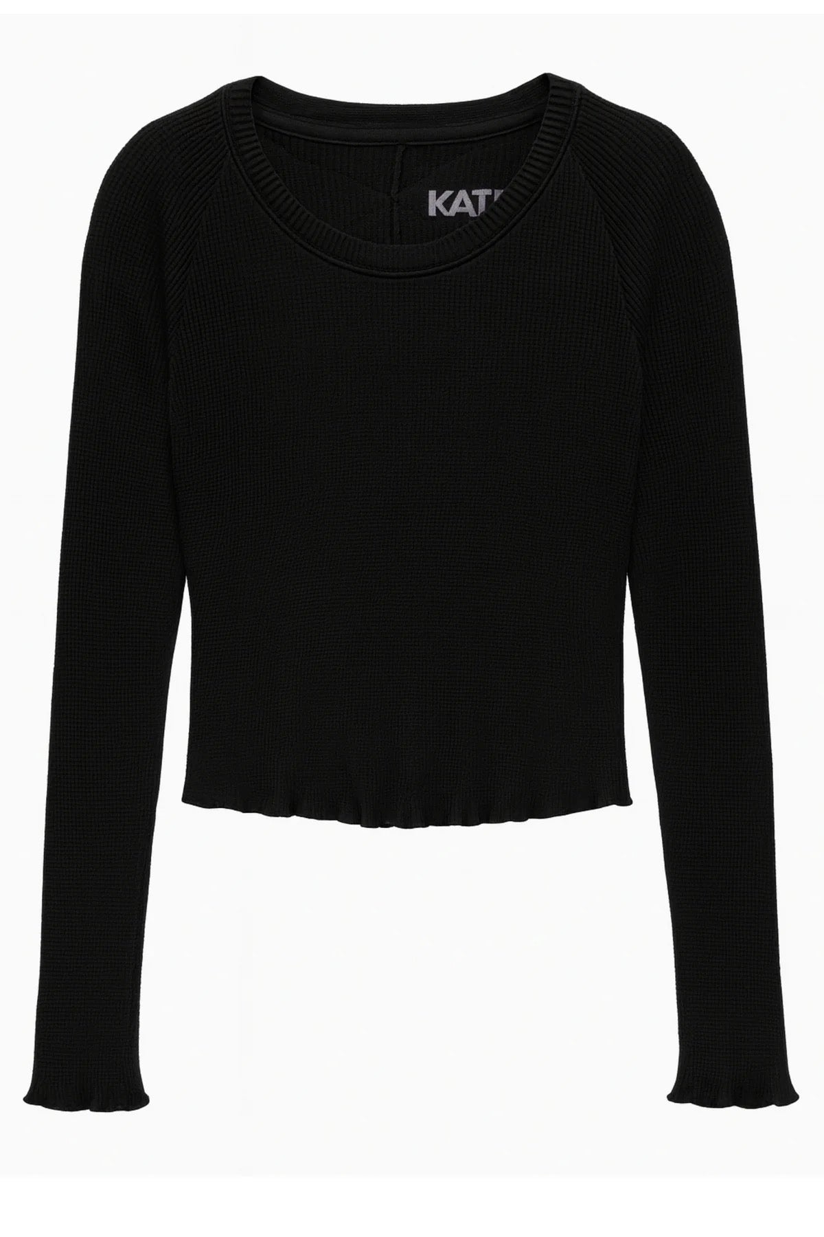 KatieJ NYC - Tween - Black Camden Waffle Top