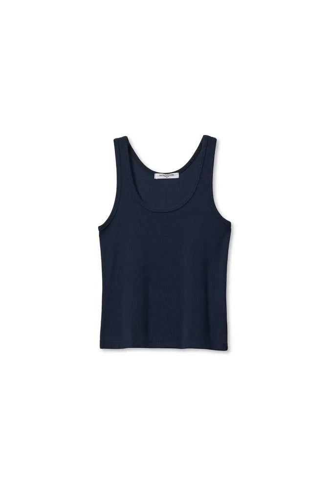 Perfect White Tee - Women - White/Navy London Rib Tank