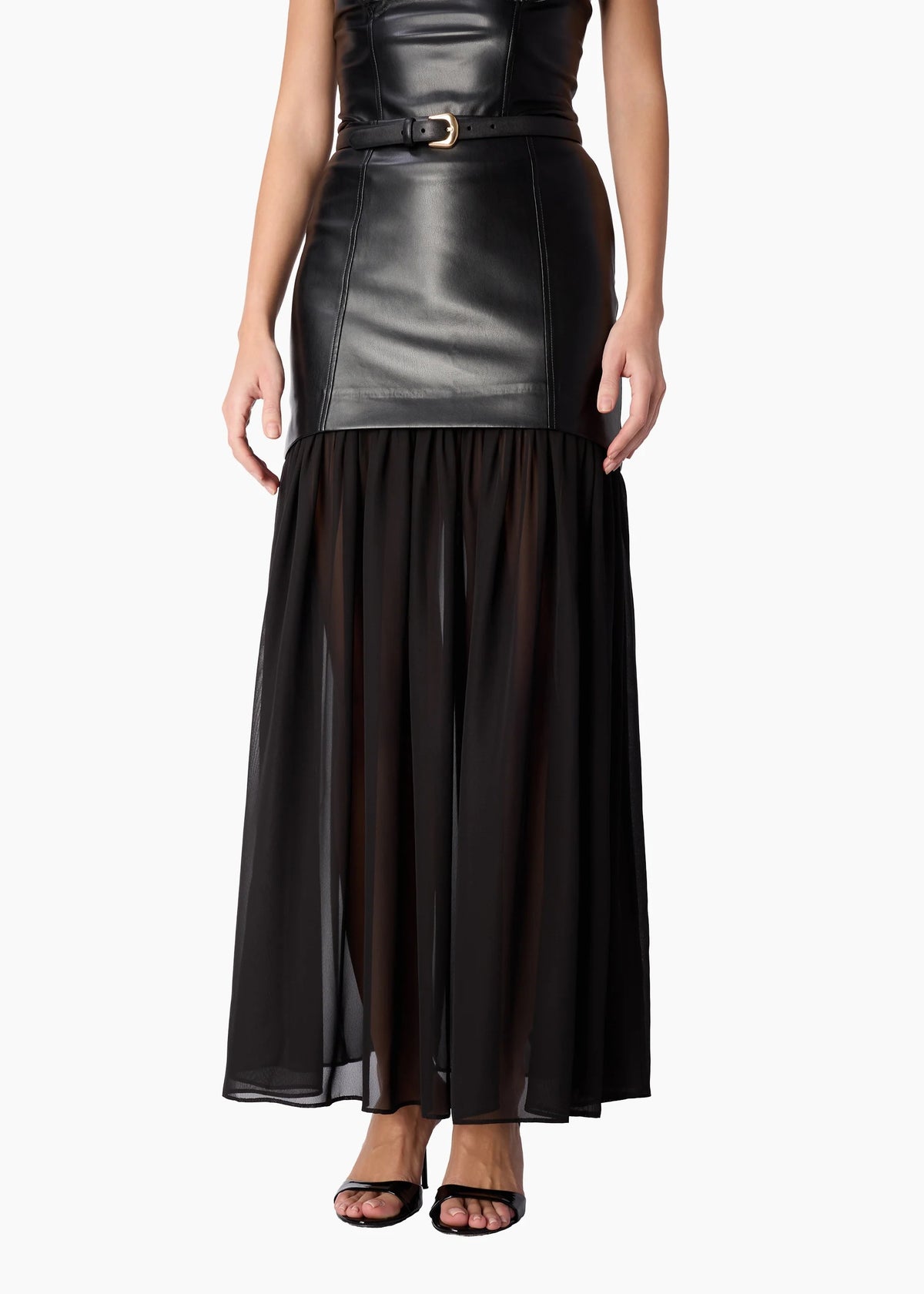 CAMI NYC - Women - Black Johnston Vegan Leather Maxi Skirt