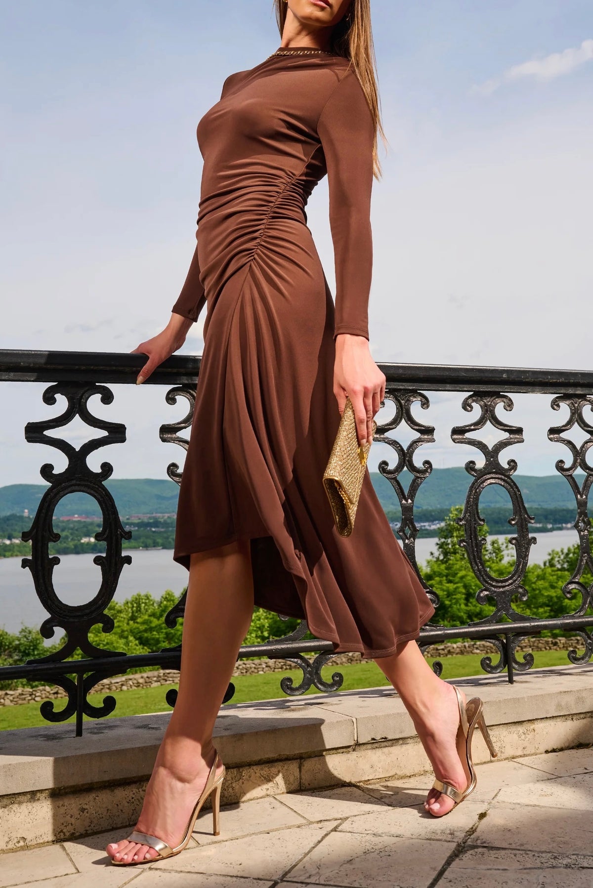 Generation Love - Women - Espresso  Saffira Chain Jersey Dress