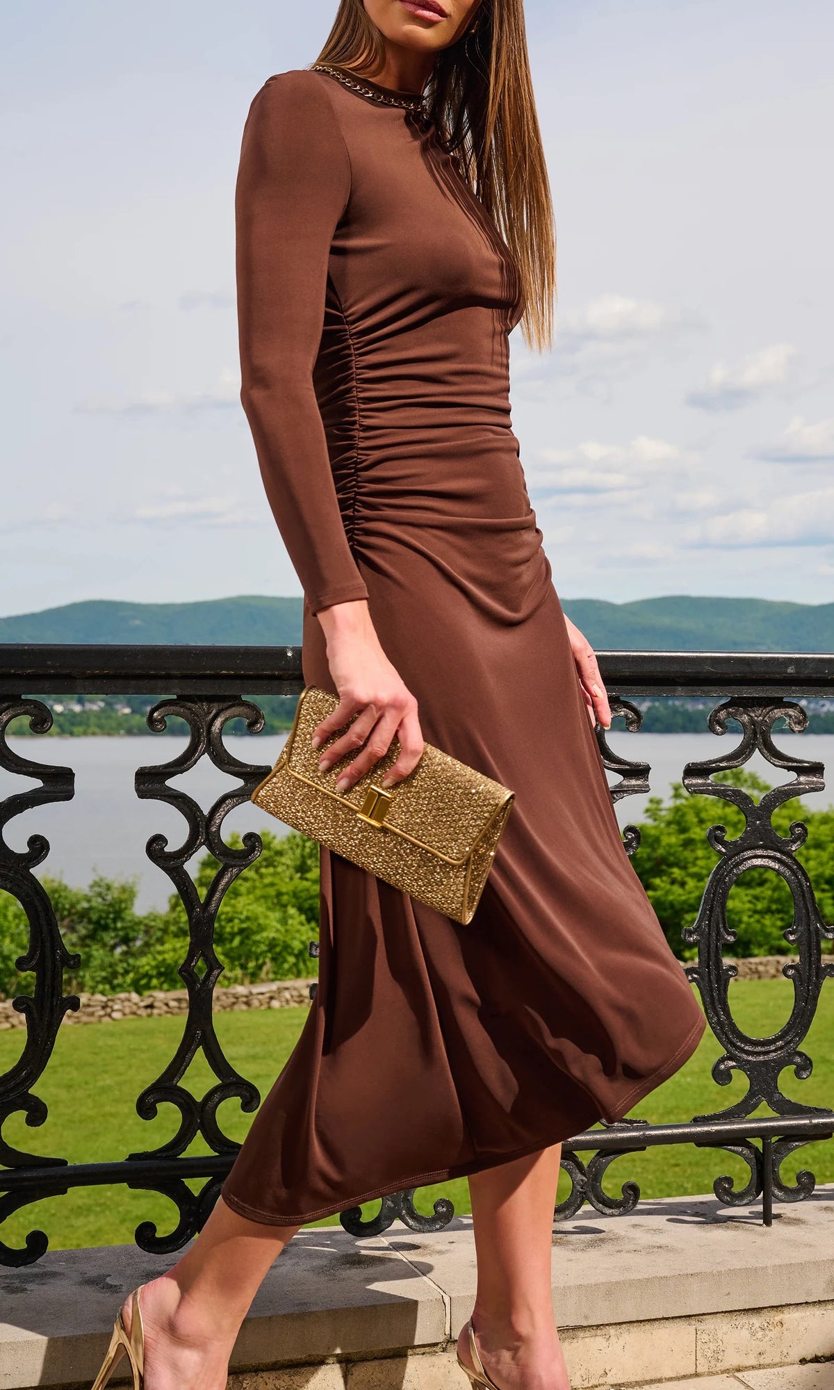 Generation Love - Women - Espresso  Saffira Chain Jersey Dress