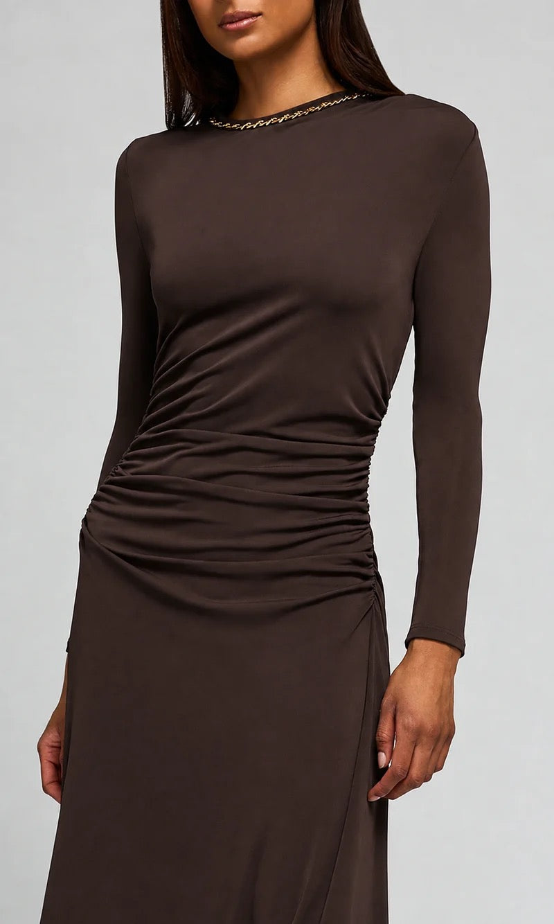 Generation Love - Women - Espresso  Saffira Chain Jersey Dress