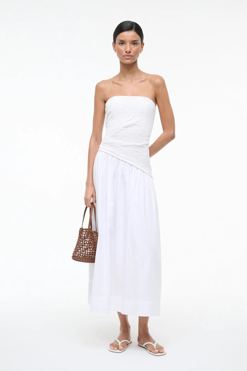 Staud  - Women - Nia Dress In Sprout and White