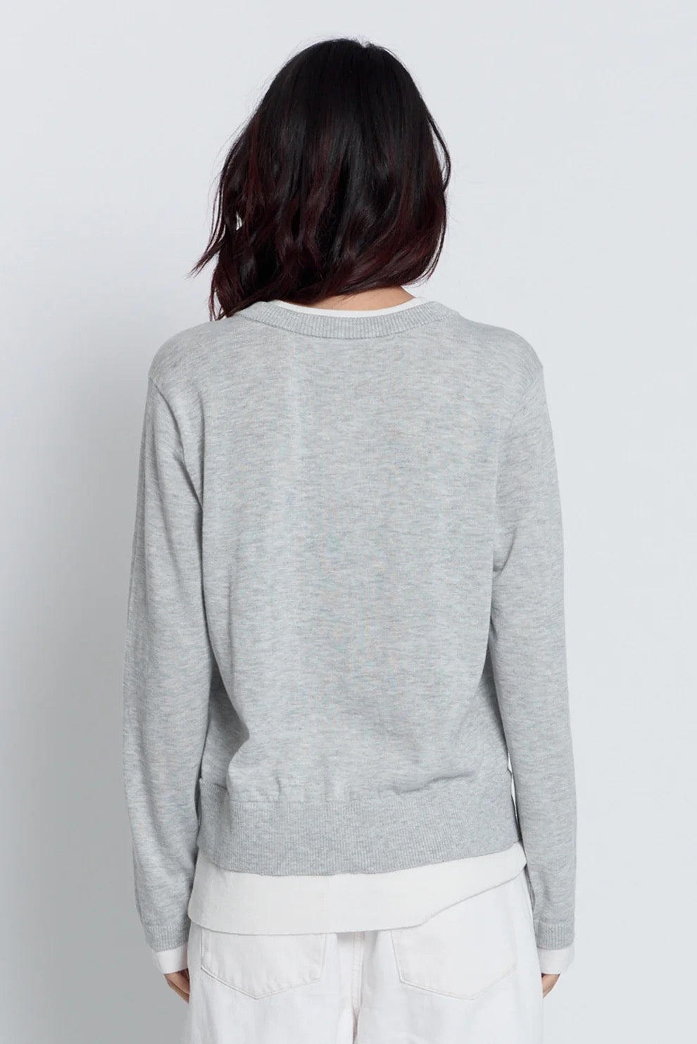Central Park West - Women - Heather Grey Coen Layered V-Neck Sweater