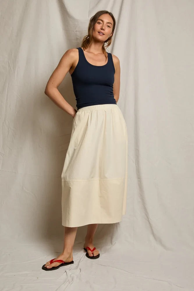 Perfect White Tee - Women - White/Navy London Rib Tank