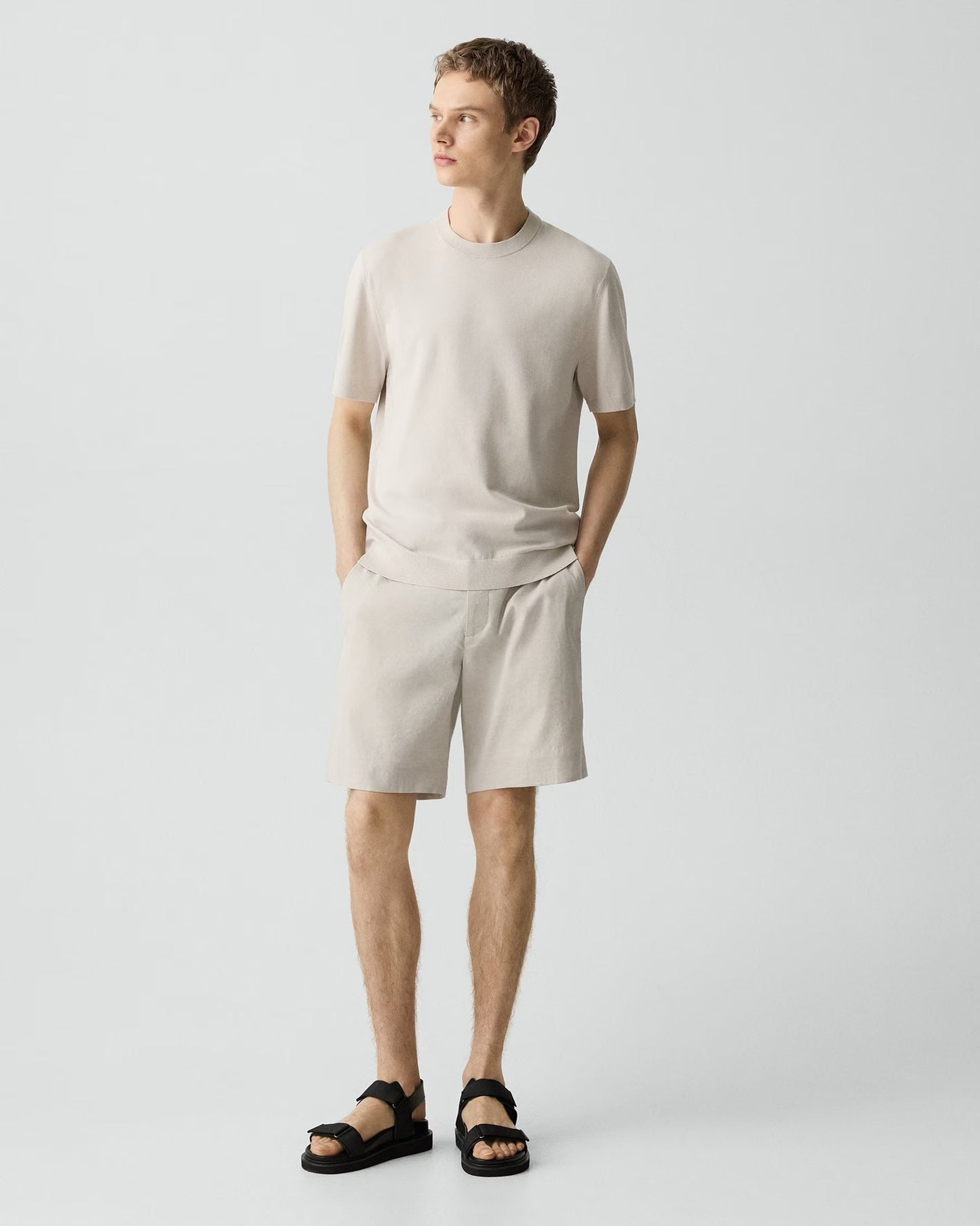 Theory  - Men - Silver Cloud Soris Tee in Light Bilen