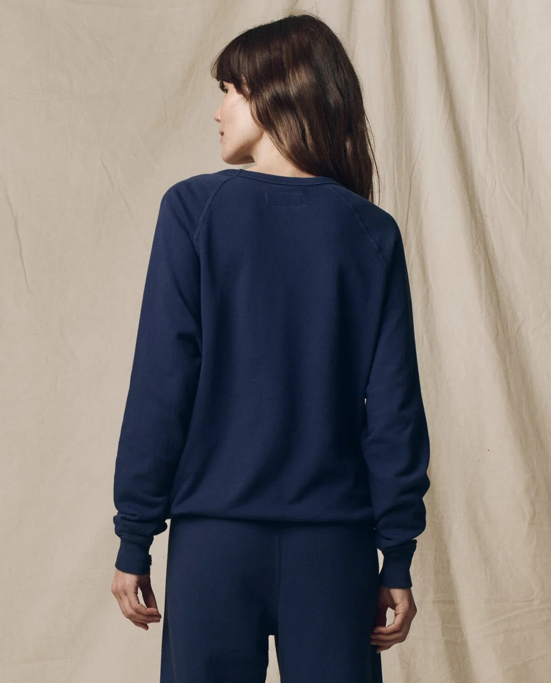 The Great - Women - Navy Fleece College Sweatshirt