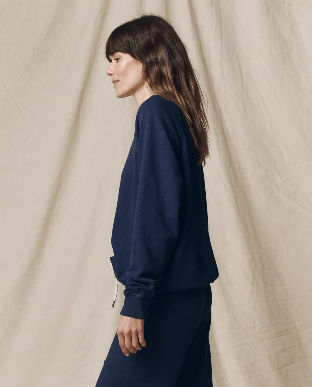 The Great - Women - Navy Fleece College Sweatshirt