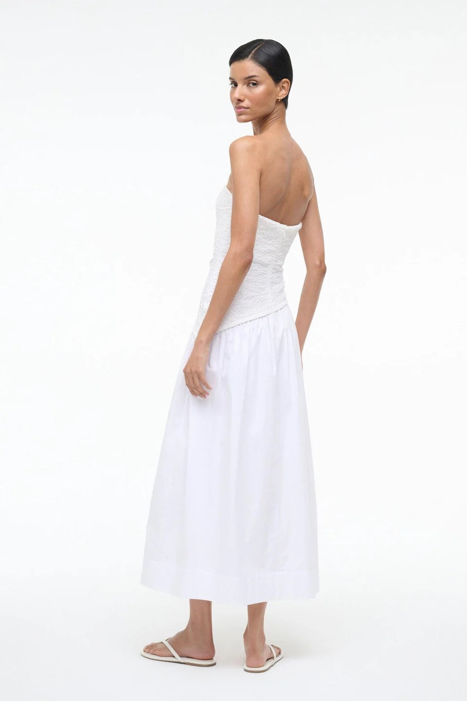 Staud  - Women - Nia Dress In Sprout and White