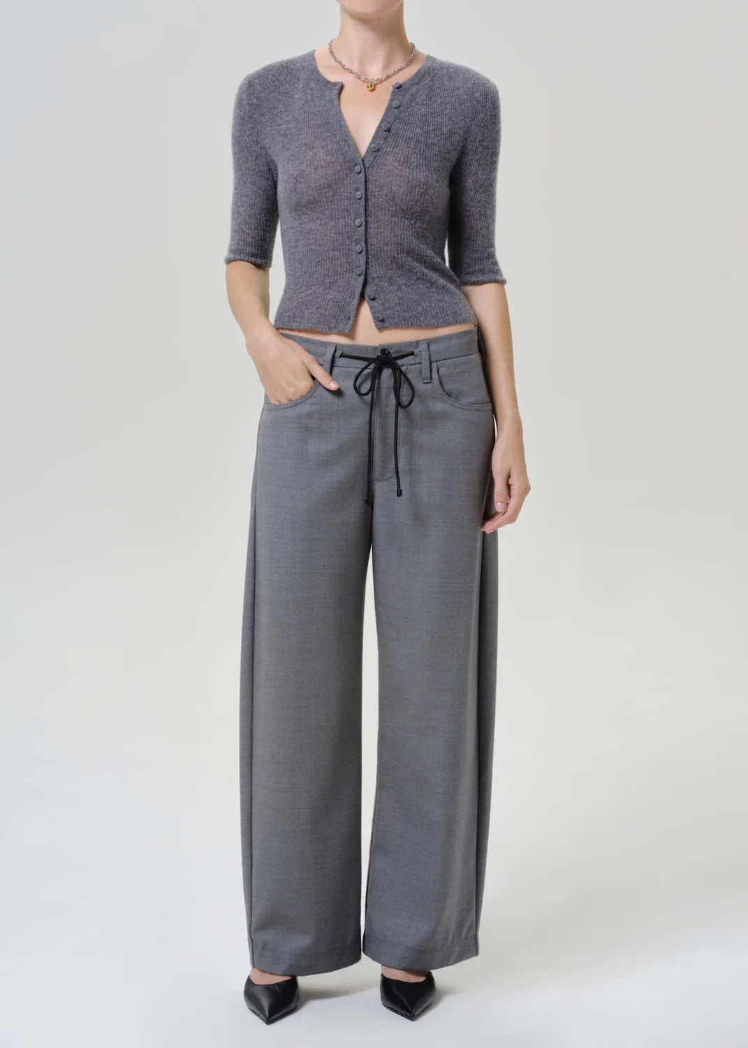 Citizens of Humanity - Women - Gris Brynn Drawstring Italian Virgin Wool Trouser