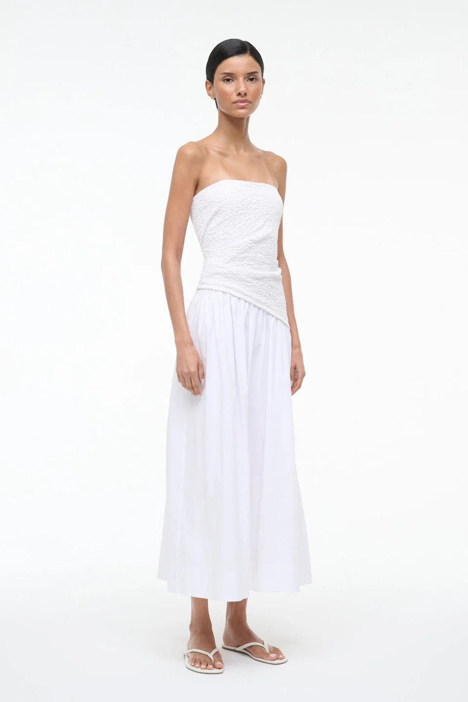 Staud  - Women - Nia Dress In Sprout and White