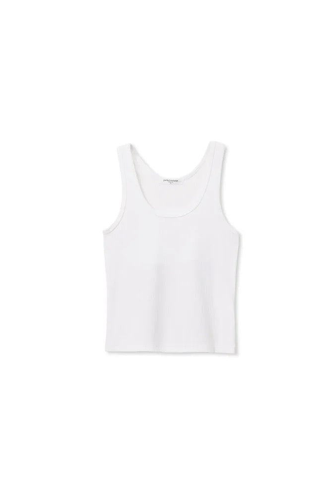 Perfect White Tee - Women - White/Navy London Rib Tank