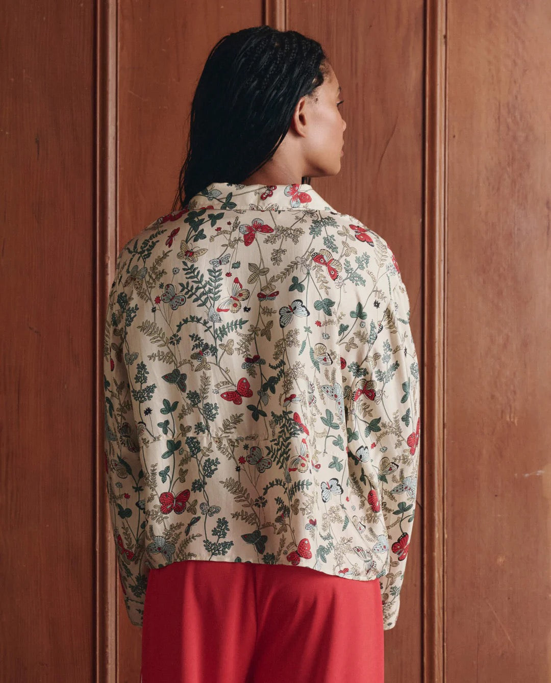 THE GREAT - Women- Floating Butterfly Meadow Henley Top