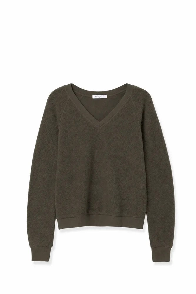 Perfect White Tee - Women - Dark Olive Ziggy V-Neck Sweatshirt