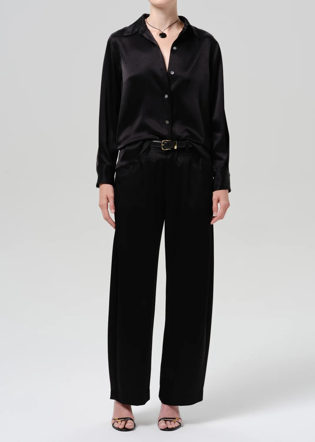 Citizens for Humanity - Women - Black Brynn Japanese Hammered Satin Trouser