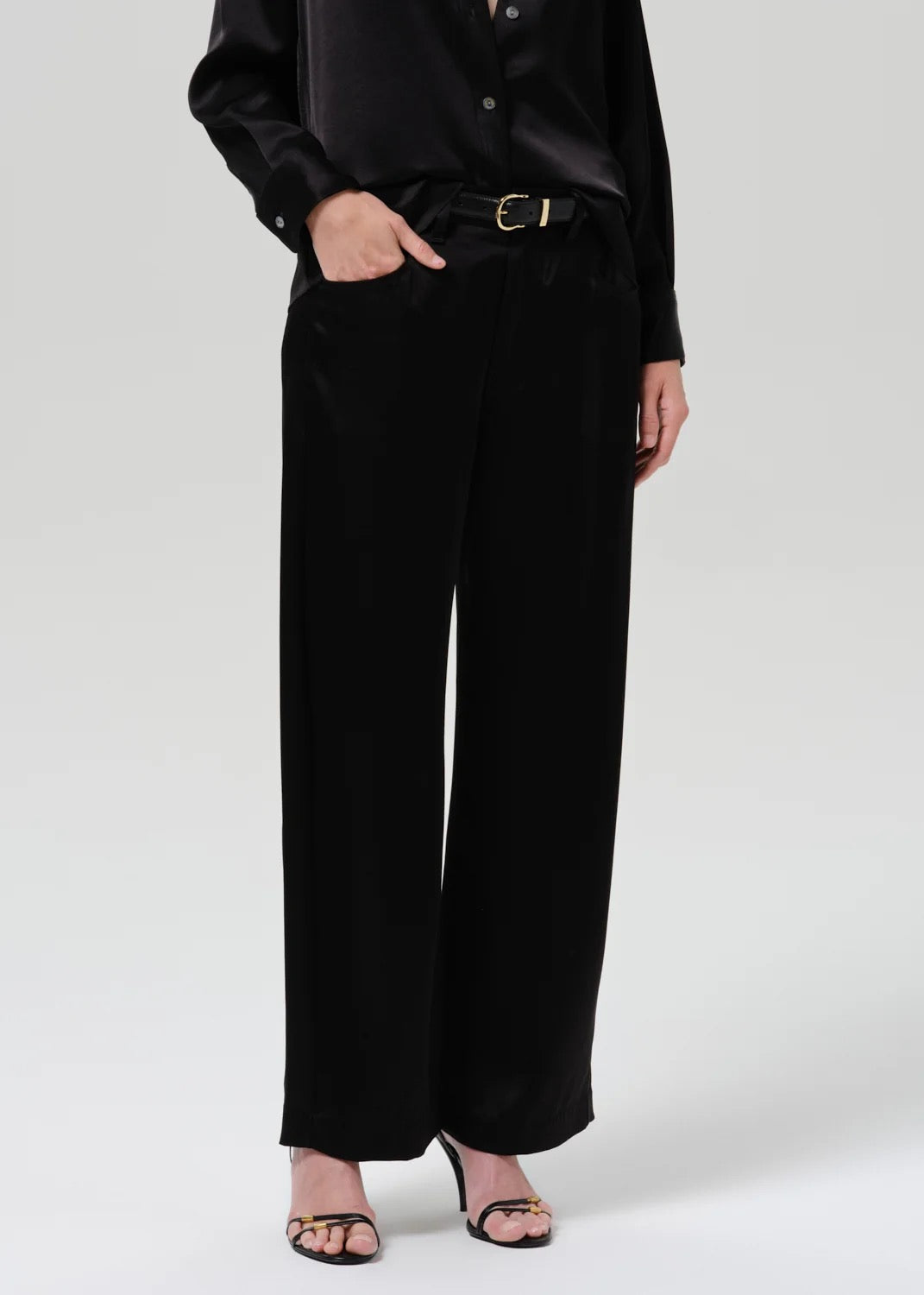 Citizens for Humanity - Women - Black Brynn Japanese Hammered Satin Trouser