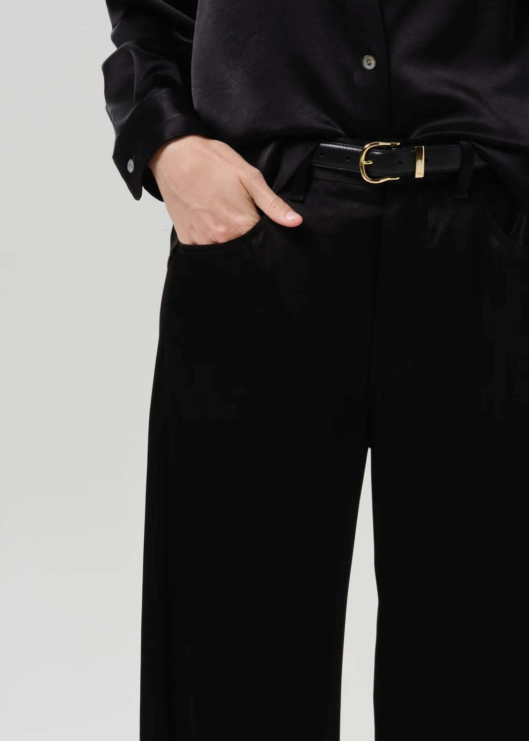 Citizens for Humanity - Women - Black Brynn Japanese Hammered Satin Trouser