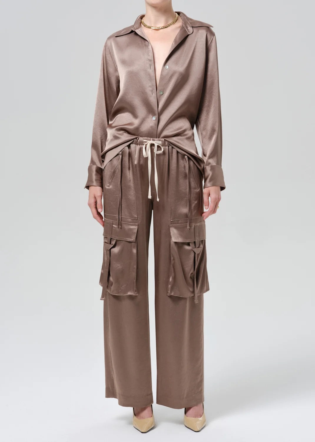 Citizens of Humanity - Women - Cocoa Andira Japanese Hammered Satin Pull On Pant