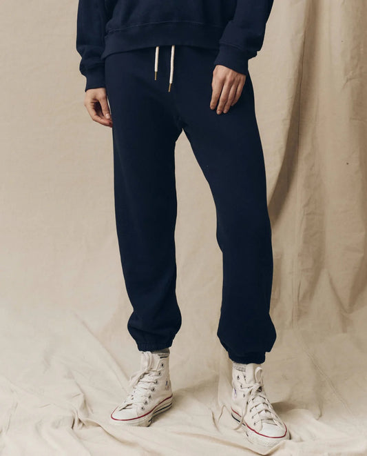 The Great - Women - Navy Fleece Stadium Sweatpant