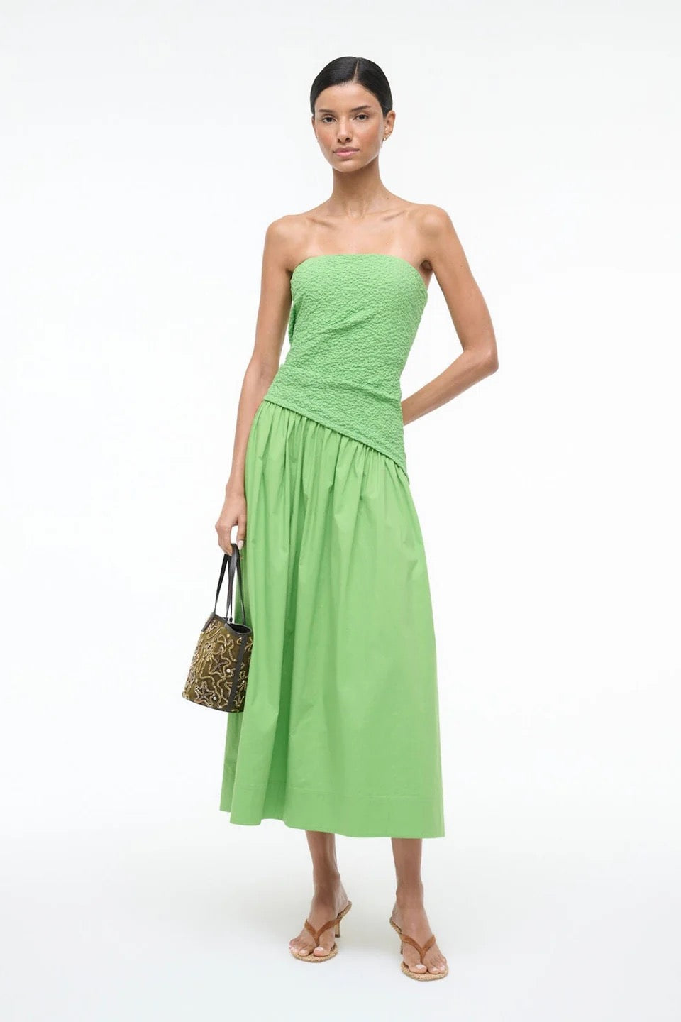 Staud  - Women - Nia Dress In Sprout and White
