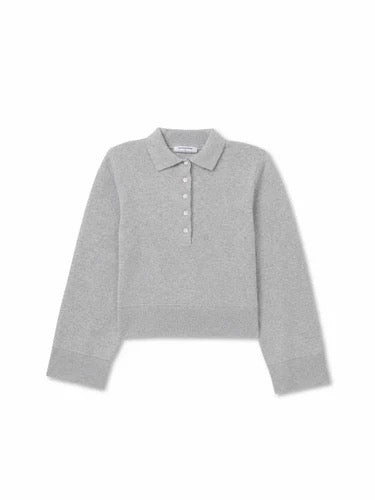 Perfect White Tee - Women - Heather Grey Ximena Cotton Cashmere Striped Sweater
