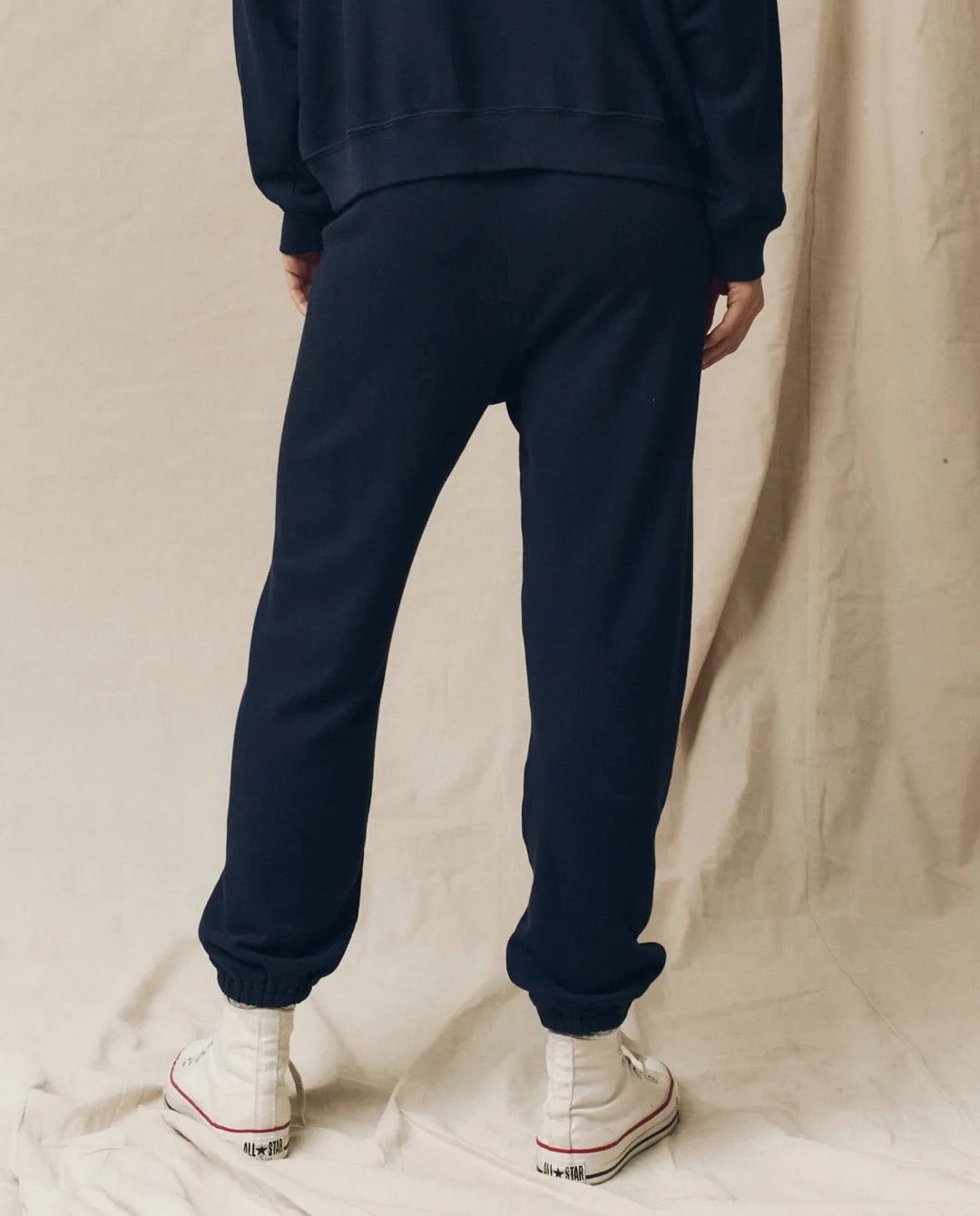 The Great - Women - Navy Fleece Stadium Sweatpant