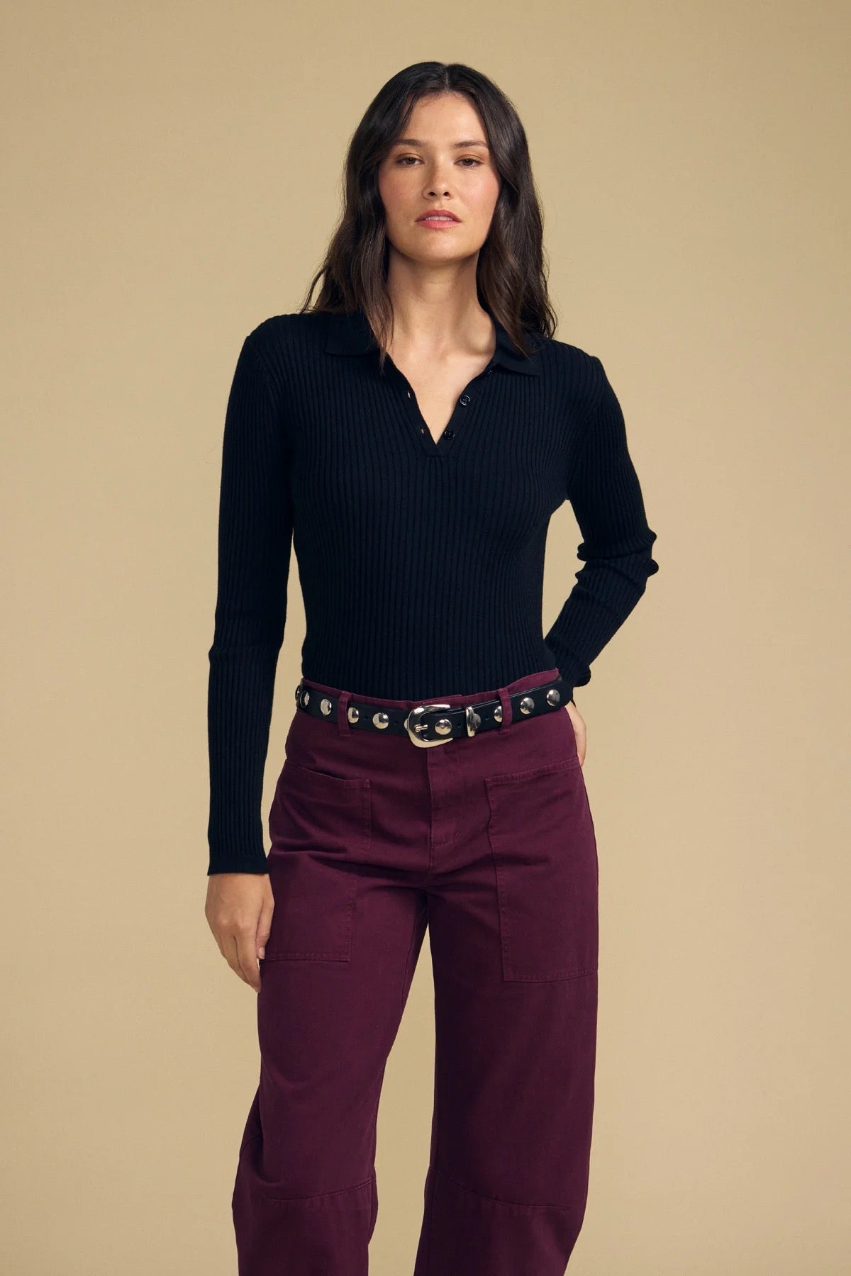 Velvet By Spencer & Graham - Women - Black Frances Ribbed Henley