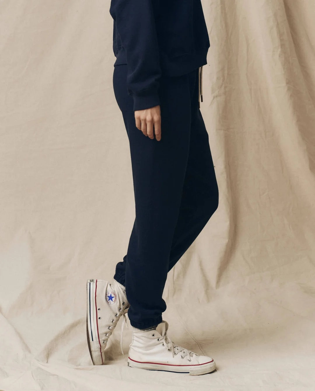 The Great - Women - Navy Fleece Stadium Sweatpant