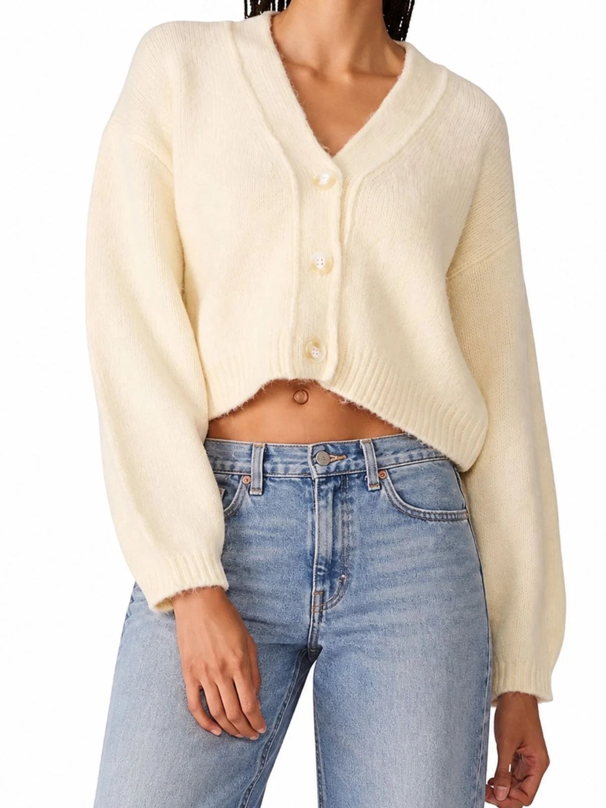 Steve Madden - Women - Mica V-Neck Cropped Cardigan Sweater