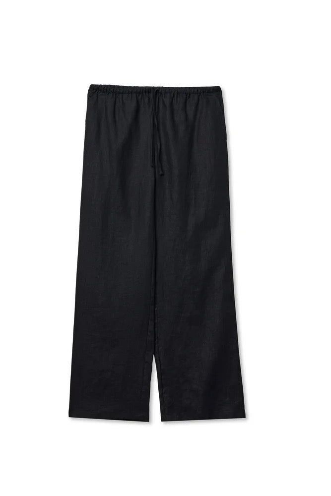 Perfect White Tee - Women - Black Lorana Linen Drawstring Pant